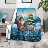 Native American Santa Claus Blanket Merry Christmas - Wonder Print Shop
