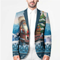 Personalized Native American Santa Claus Blazer Merry Christmas - Wonder Print Shop