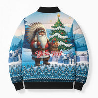 Personalized Native American Santa Claus Bomber Puffer Jacket Merry Christmas - Wonder Print Shop