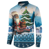 Personalized Native American Santa Claus Button Sweatshirt Merry Christmas - Wonder Print Shop