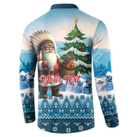 Personalized Native American Santa Claus Button Sweatshirt Merry Christmas - Wonder Print Shop