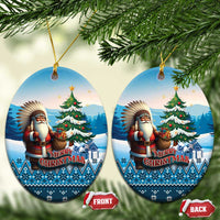 Native American Santa Claus Ceramic Ornament Merry Christmas 2025 - Wonder Print Shop