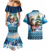 Personalized Native American Santa Claus Couples Matching Mermaid Dress and Hawaiian Shirt Merry Christmas - Wonder Print Shop