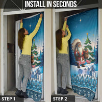 Personalized Native American Santa Claus Door Cover Merry Christmas - Wonder Print Shop
