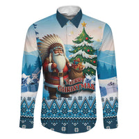 Personalized Native American Santa Claus Family Matching Off Shoulder Short Dress and Hawaiian Shirt Merry Christmas - Wonder Print Shop