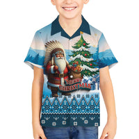 Personalized Native American Santa Claus Family Matching Off Shoulder Short Dress and Hawaiian Shirt Merry Christmas - Wonder Print Shop