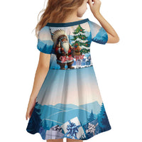 Personalized Native American Santa Claus Family Matching Short Sleeve Bodycon Dress and Hawaiian Shirt Merry Christmas - Wonder Print Shop