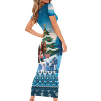 Personalized Native American Santa Claus Family Matching Short Sleeve Bodycon Dress and Hawaiian Shirt Merry Christmas - Wonder Print Shop