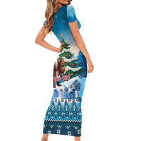 Personalized Native American Santa Claus Family Matching Short Sleeve Bodycon Dress and Hawaiian Shirt Merry Christmas - Wonder Print Shop