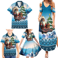 Personalized Native American Santa Claus Family Matching Summer Maxi Dress and Hawaiian Shirt Merry Christmas - Wonder Print Shop