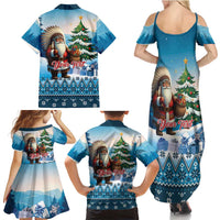 Personalized Native American Santa Claus Family Matching Summer Maxi Dress and Hawaiian Shirt Merry Christmas - Wonder Print Shop