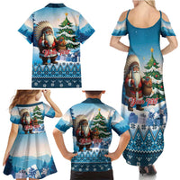 Personalized Native American Santa Claus Family Matching Summer Maxi Dress and Hawaiian Shirt Merry Christmas - Wonder Print Shop