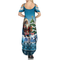 Personalized Native American Santa Claus Family Matching Summer Maxi Dress and Hawaiian Shirt Merry Christmas - Wonder Print Shop