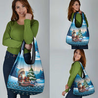 Native American Santa Claus Grocery Bag Merry Christmas - Wonder Print Shop