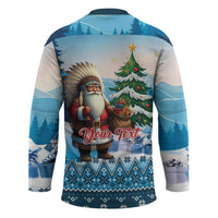 Personalized Native American Santa Claus Hockey Jersey Merry Christmas - Wonder Print Shop