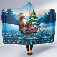 Native American Santa Claus Hooded Blanket Merry Christmas - Wonder Print Shop