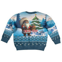 Personalized Native American Santa Claus Kid Ugly Christmas Sweater Merry Christmas 2025 - Wonder Print Shop
