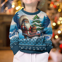 Personalized Native American Santa Claus Kid Ugly Christmas Sweater Merry Christmas 2025 - Wonder Print Shop