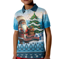 Personalized Native American Santa Claus Kid Polo Shirt Merry Christmas - Wonder Print Shop