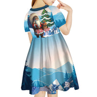 Personalized Native American Santa Claus Kid Short Sleeve Dress Merry Christmas - Wonder Print Shop