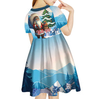 Personalized Native American Santa Claus Kid Short Sleeve Dress Merry Christmas - Wonder Print Shop