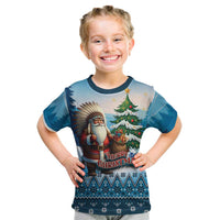 Personalized Native American Santa Claus Kid T Shirt Merry Christmas - Wonder Print Shop