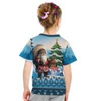 Personalized Native American Santa Claus Kid T Shirt Merry Christmas - Wonder Print Shop