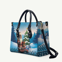 Native American Santa Claus Leather Bag Merry Christmas - Wonder Print Shop