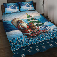 Native American Santa Claus Quilt Bed Set Merry Christmas - Wonder Print Shop