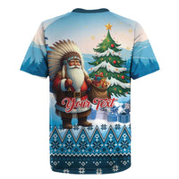 Personalized Native American Santa Claus Rugby Jersey Merry Christmas - Wonder Print Shop