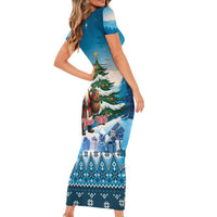 Personalized Native American Santa Claus Short Sleeve Bodycon Dress Merry Christmas - Wonder Print Shop