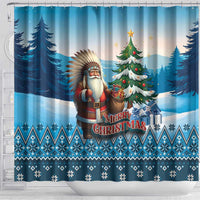 Native American Santa Claus Shower Curtain Merry Christmas - Wonder Print Shop