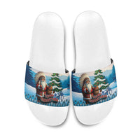 Native American Santa Claus Slide Sandals Merry Christmas - Wonder Print Shop
