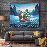 Native American Santa Claus Tapestry Merry Christmas - Wonder Print Shop