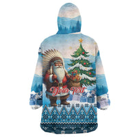 Personalized Native American Santa Claus Wearable Blanket Hoodie Merry Christmas - Wonder Print Shop