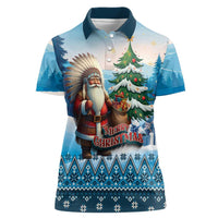 Personalized Native American Santa Claus Women Polo Shirt Merry Christmas - Wonder Print Shop