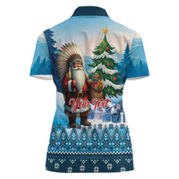 Personalized Native American Santa Claus Women Polo Shirt Merry Christmas - Wonder Print Shop