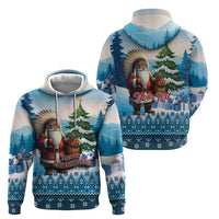 Personalized Native American Santa Claus Zip Hoodie Merry Christmas - Wonder Print Shop