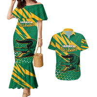 Custom Jamaica Cricket Tallawahs Couples Matching Mermaid Dress and Hawaiian Shirt Fi Wi Tallawahs Champions - Wonder Print Shop