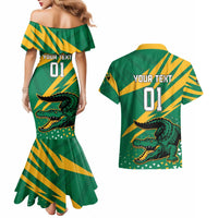 Custom Jamaica Cricket Tallawahs Couples Matching Mermaid Dress and Hawaiian Shirt Fi Wi Tallawahs Champions - Wonder Print Shop