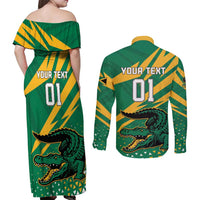 Custom Jamaica Cricket Tallawahs Couples Matching Off Shoulder Maxi Dress and Long Sleeve Button Shirt Fi Wi Tallawahs Champions - Wonder Print Shop