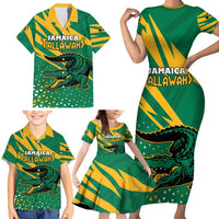 Custom Jamaica Cricket Tallawahs Family Matching Short Sleeve Bodycon Dress and Hawaiian Shirt Fi Wi Tallawahs Champions - Wonder Print Shop