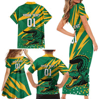 Custom Jamaica Cricket Tallawahs Family Matching Short Sleeve Bodycon Dress and Hawaiian Shirt Fi Wi Tallawahs Champions - Wonder Print Shop