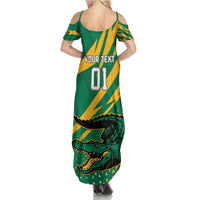 Custom Jamaica Cricket Tallawahs Family Matching Summer Maxi Dress and Hawaiian Shirt Fi Wi Tallawahs Champions - Wonder Print Shop