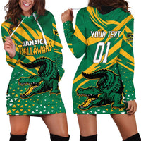 Custom Jamaica Cricket Tallawahs Hoodie Dress Fi Wi Tallawahs Champions - Wonder Print Shop