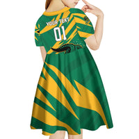 Custom Jamaica Cricket Tallawahs Kid Short Sleeve Dress Fi Wi Tallawahs Champions - Wonder Print Shop