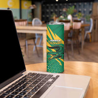 Custom Jamaica Cricket Tallawahs Skinny Tumbler Fi Wi Tallawahs Champions - Wonder Print Shop