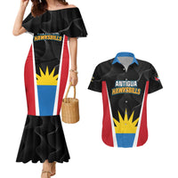 Custom Antigua Cricket Hawksbills Couples Matching Mermaid Dress and Hawaiian Shirt Each Endeavouring All Achieving - Wonder Print Shop
