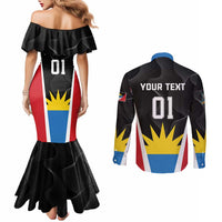Custom Antigua Cricket Hawksbills Couples Matching Mermaid Dress and Long Sleeve Button Shirt Each Endeavouring All Achieving