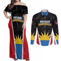 Custom Antigua Cricket Hawksbills Couples Matching Off Shoulder Maxi Dress and Long Sleeve Button Shirt Each Endeavouring All Achieving - Wonder Print Shop